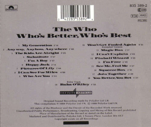 The Who - Who`s Better, Who`s Best CD Import