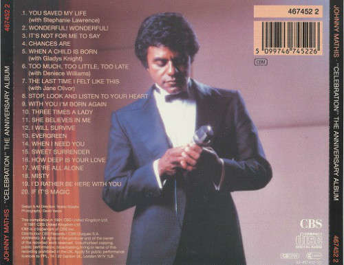 Johnny Mathis - Celebration - Anniversary Album CD Import