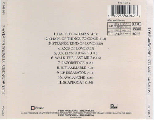 Love and Money - Strange Kind of Love CD Import