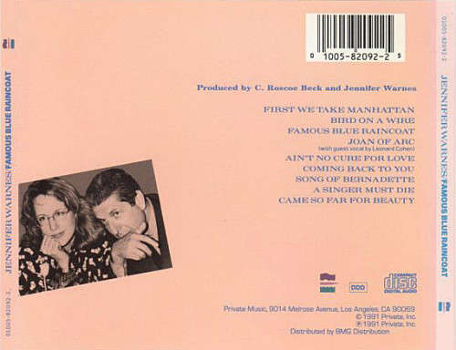 Jennifer Warnes - Famous Blue Raincoat CD Import