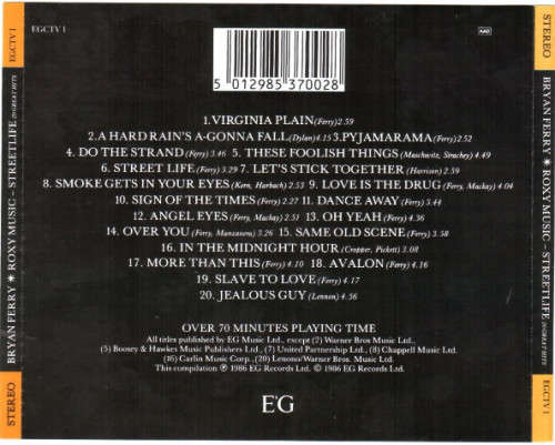 Bryan Ferry / Roxy Music - Street Life - 20 Great Hits CD Import