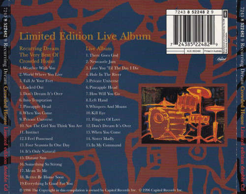 Crowded House - Recurring Dream: Very Best of Double CD Import (Bonus Live CD)