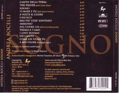 Andrea Bocelli - Sogno CD Import
