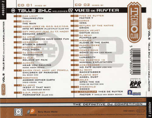 Techno Club - Double CD`s x5 Vol 9, 10, 11, 12, 16 Import