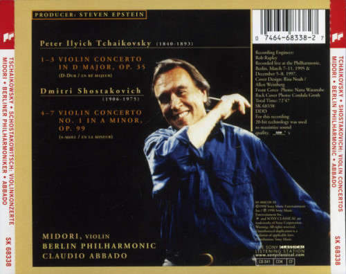 Tchaikovsky, Shostakovich, Midori, Claudio Abbado - Violin Concerto In D Major CD Import Sealed