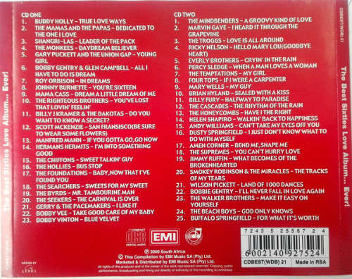 Various - Best Sixties Love Album...Ever! Double CD