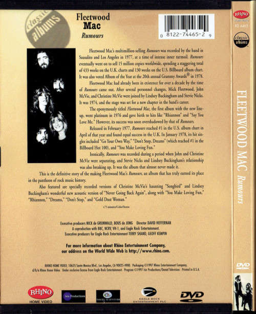 Fleetwood Mac - Rumours - Recounting Journey of a Legendary Music Recording DVD Import