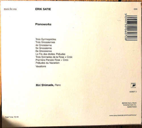 Satie, Riri Shimada - Pianoworks CD Import Sealed
