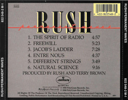 Rush - Permanent Waves CD Import