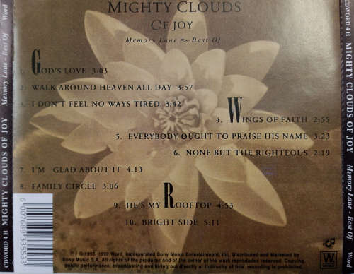 Mighty Clouds of Joy - Memory Lane - Best Of: Recordings From 1960-1993 CD