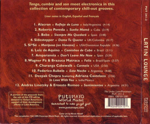 Putumayo Various - Latin Lounge CD Import