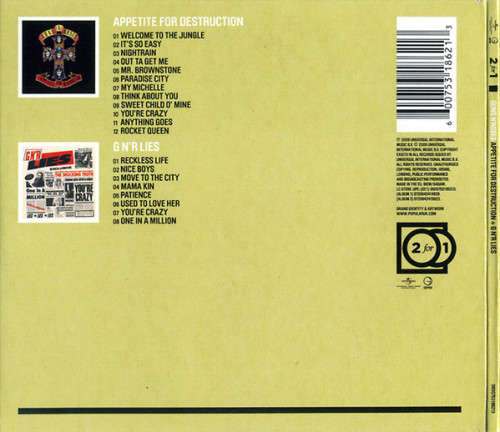 Guns N`Roses - Appetite For Destruction + G N`R Lies Double CD Import (Jewel Case)