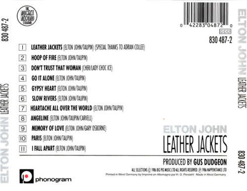 Elton John - Leather Jackets CD Import