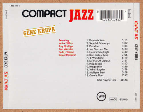 Compact Jazz Gene Krupa - Gene Krupa CD Import
