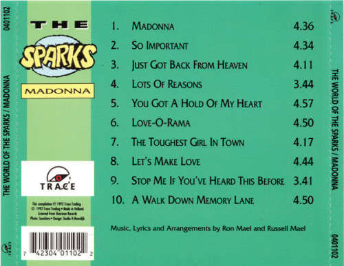 Sparks - World of the Sparks / Madonna (AKA Interior Design 1988 Album) CD Import