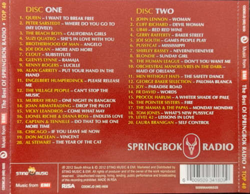 Various - Best of Springbok Radio Double CD Rare