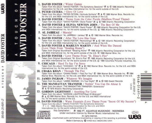 David Foster - A Touch of (Best of) CD Import