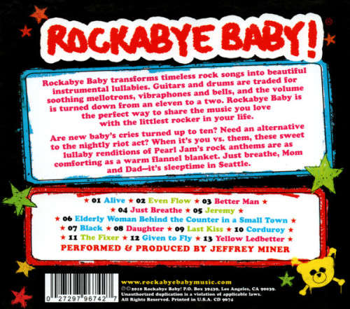 Jeffrey Miner - Rockabye Baby! Lullaby Renditions of Pearl Jam CD Import