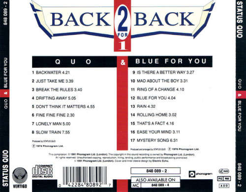 Status Quo - Quo and Blue For You CD Import (Two Albums on 1 CD)