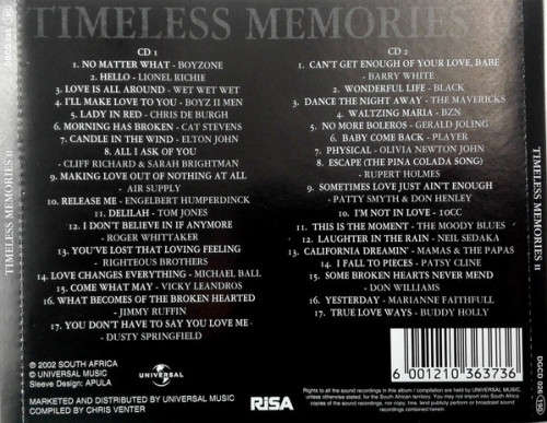 Various - Timeless Memories II Double CD