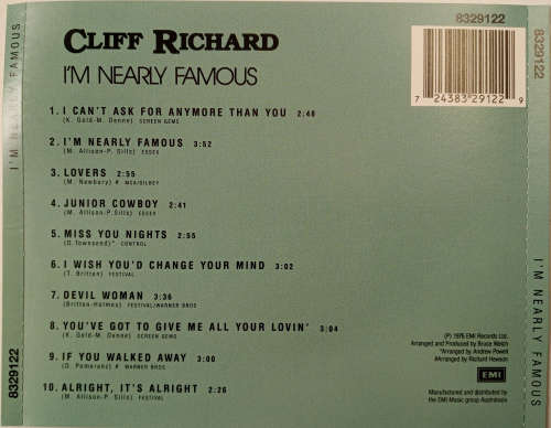 Cliff Richard - I`m Nearly Famous CD Import