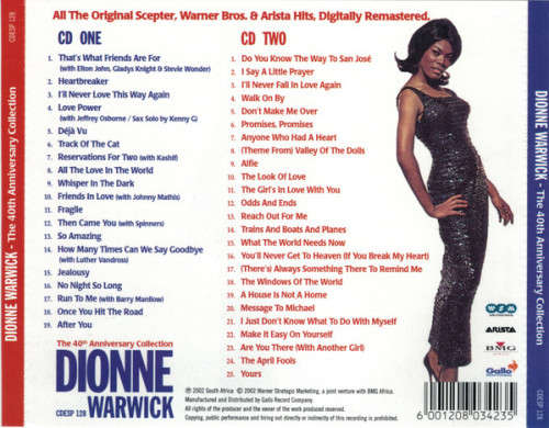 Dionne Warwick - 40th Anniversary Collection Double CD
