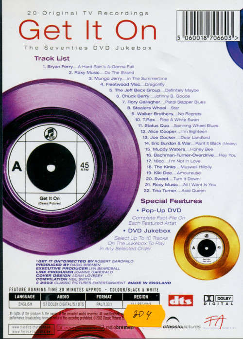 Various - Get It On Seventies DVD Jukebox Import