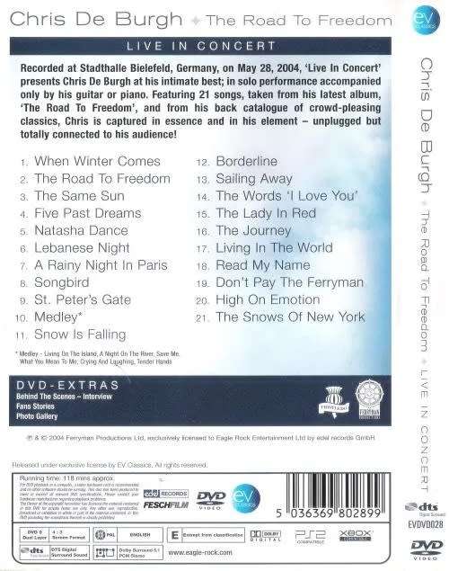 Chris de Burgh - The Road To Freedom DVD Import
