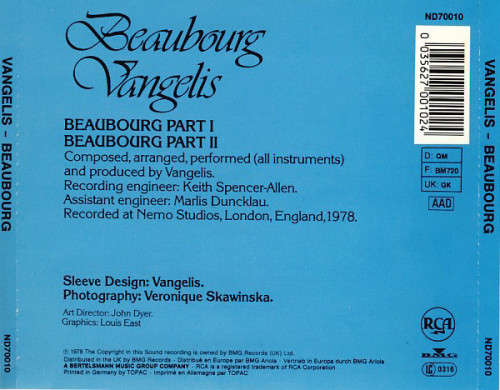 Vangelis - Beaubourg CD Import