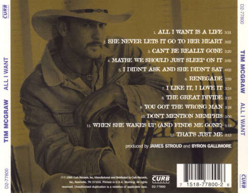 Tim McGraw - All I Want  CD Import