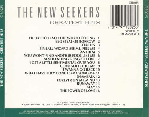 New Seekers - Greatest Hits CD Import