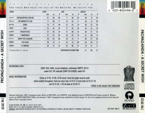 Propaganda - A Secret Wish CD Import
