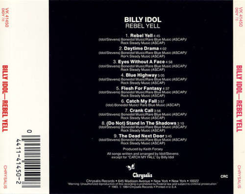 Billy Idol - Rebel Yell CD Import