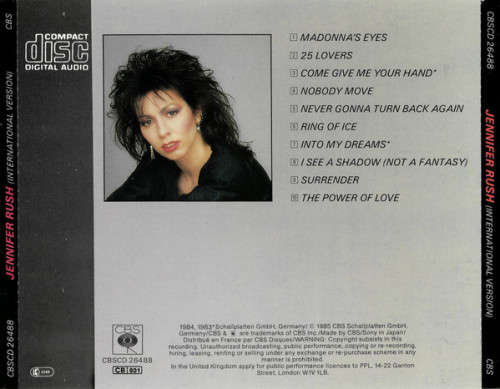 Jennifer Rush - Jennifer Rush (International Version) CD Import