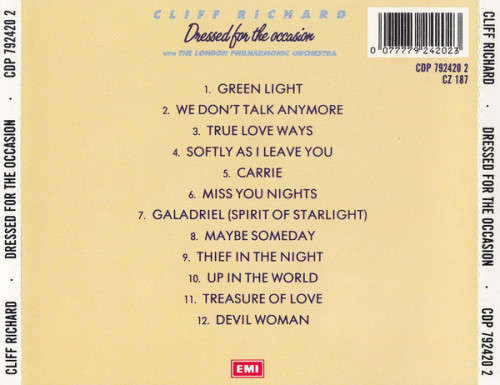 Cliff Richard and London Philharmonic Orchestra - Dressed For the Occasion CD Import
