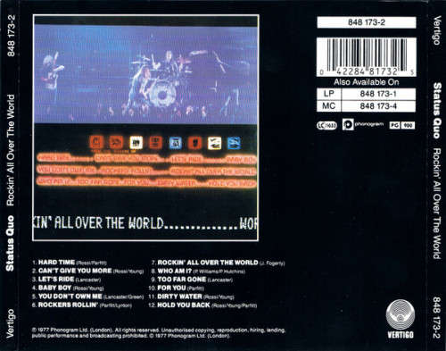 Status Quo - Rockin` All Over the World CD Import (1977)