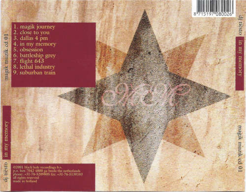 DJ Tiesto - In My Memory CD Import