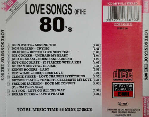 Various - Love Songs of the 80`s CD Import