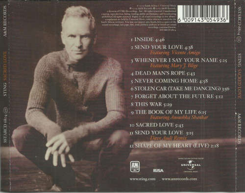 Sting - Sacred Love CD