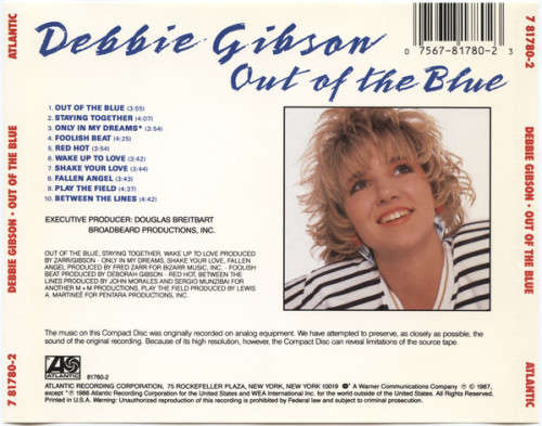 Debbie Gibson - Out of the Blue CD Import