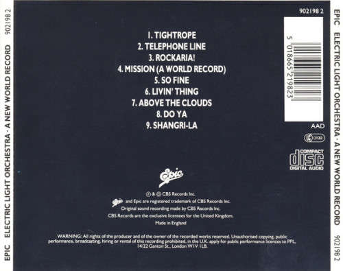 Electric Light Orchestra - A New World Record CD Import
