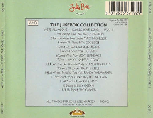 Various - We`re All Alone - Classic Love Songs - Part 1 CD Import