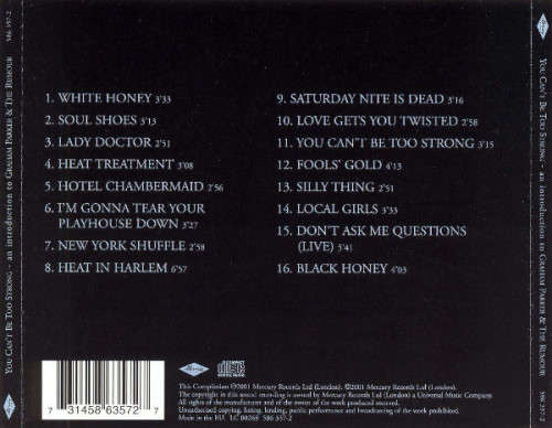 Graham Parker & Rumour - You Can't Be Too Strong - An Introduction CD Import