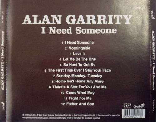 Alan Garrity - I Need Someone CD