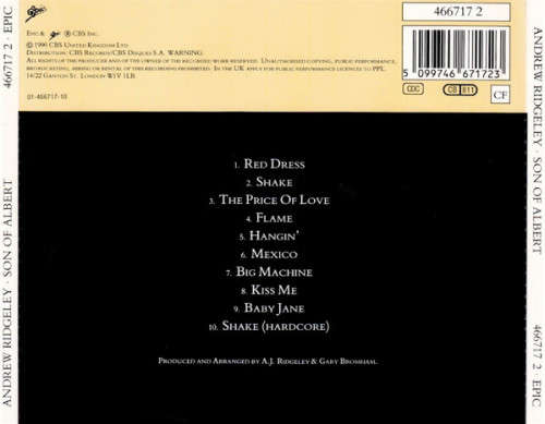 Andrew Ridgeley - Son of Albert CD Import