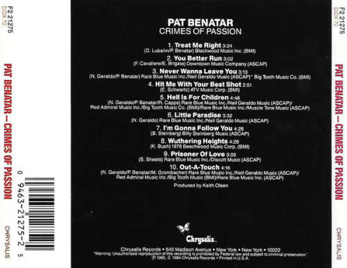 Pat Benatar - Crimes of Passion CD Import