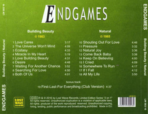 Endgames - Building Beauty / Natural CD Import (Rare)