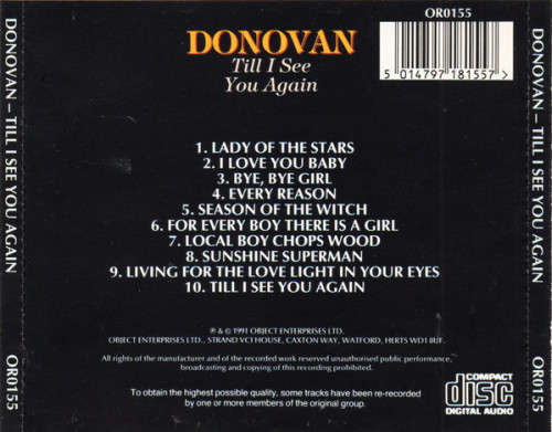Donovan - Till I See You Again CD Import