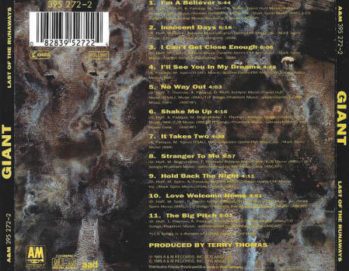 Giant - Last of the Runaways CD Import