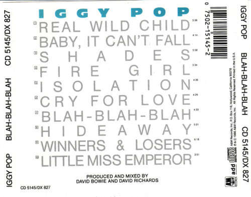 Iggy Pop - Blah-Blah-Blah CD Import